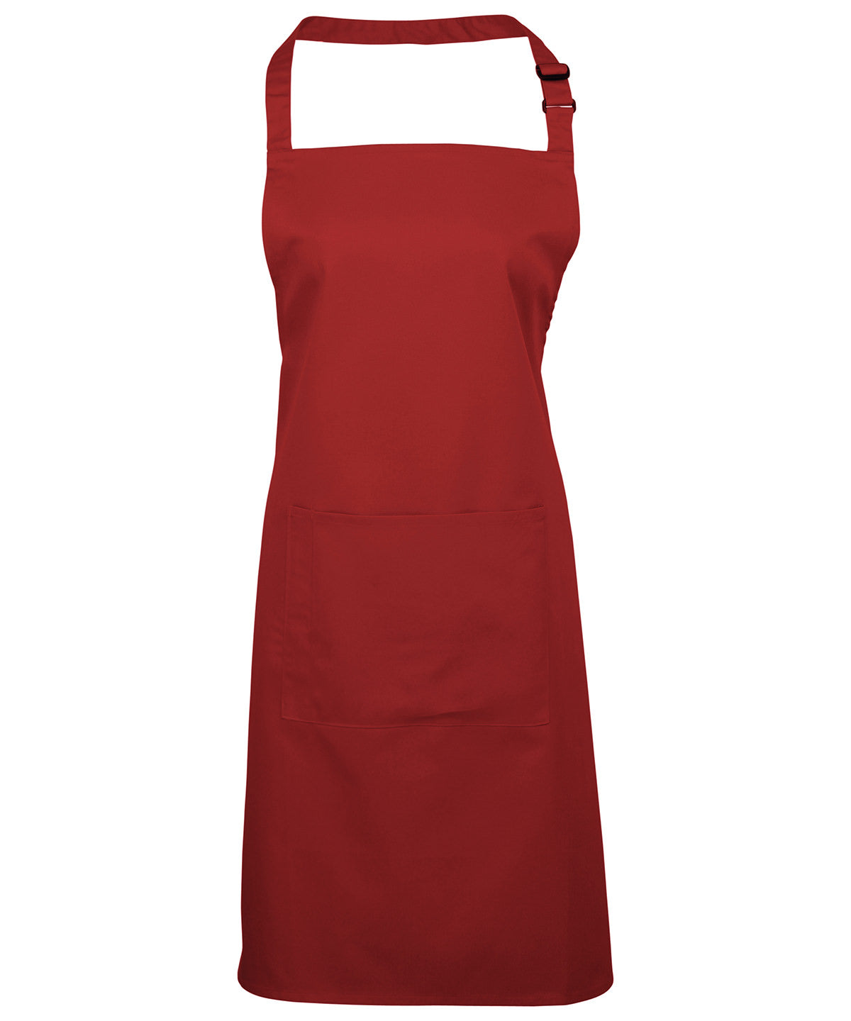 Basic Bib Apron with Pocket - Red